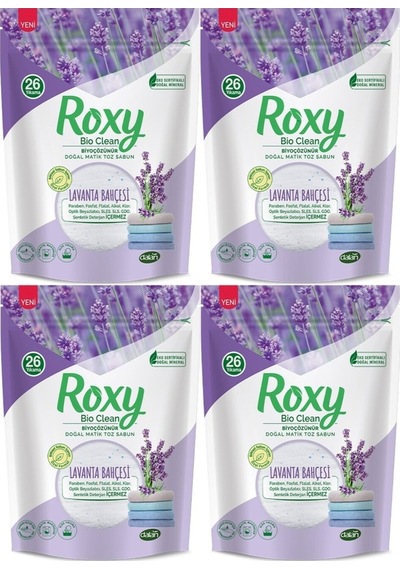 Roxy Bio Clean Matik Sabun Tozu 800gr Lavanta Bahçesi 4 Lü Set