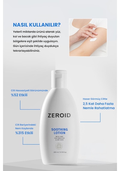 Hassas Cilt Bariyerini Destekleyen Ve Nem Desteğiyle Rahatlatan Losyon Zeroıd Soothing Lotion