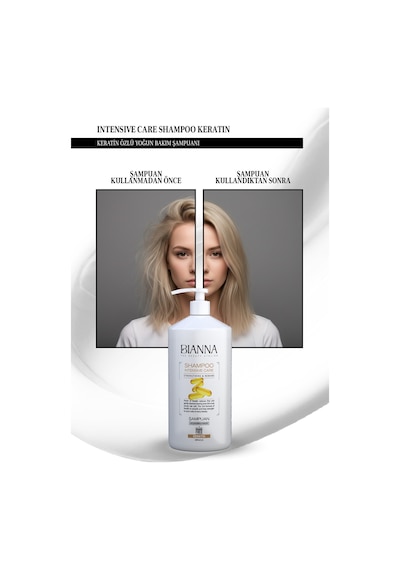 Keratin Özlü Ve Parabensiz Güçlendirici Ve Yenileyici Saç Bakım Şampuanı Büyük Boy - 1000ml Saçşampuan