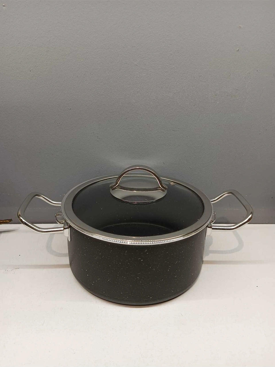 Tuna House Granit Derin Tencere 18 Cm Siyah