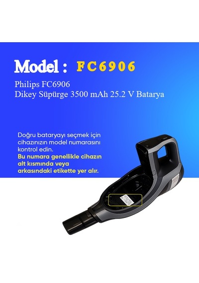 Philips Fc6906 Dikey Süpürge 3500 Mah 25.2v Batarya
