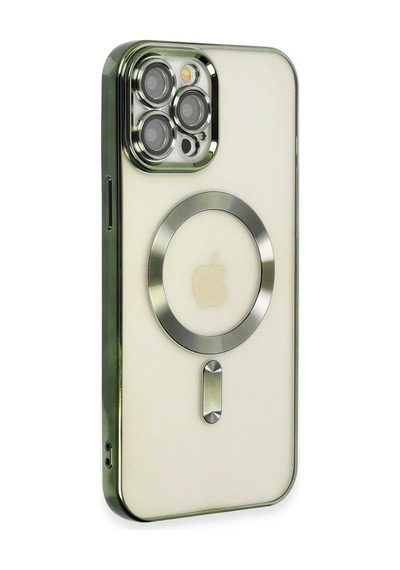 Hnrlıshp Newface Apple iPhone Uyumlu  12 Pro Max Kılıf Kross Magneticsafe Kapak - Koyu Yeşil