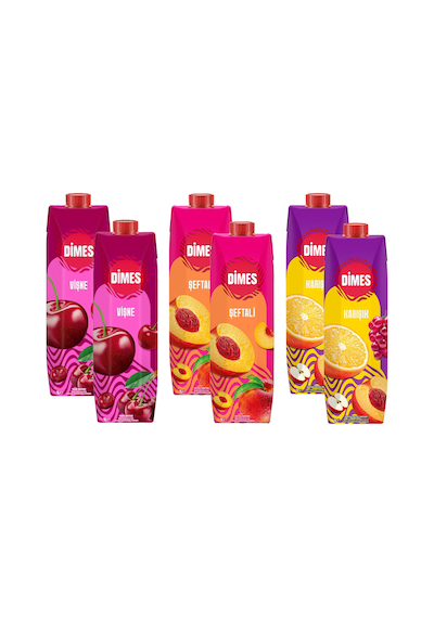Dimes Vişne-şeftali-karışık Meyve Suyu 1 Lt 6 Li Karma Paket