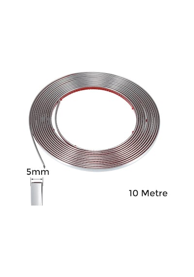 Yapışkanlı Nikelaj Şerit Bant Çıta 5mm 10 Metre Krom
