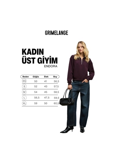 Grimelange Endora Kadın Yumuşak Polarlı Kumaşlı Yakası Fermuarlı Regular Bordo Sweatshirt Bordo Grimelange Endora Kadın Yumuşak Polarlı Kumaşlı Yakası Fermuarlı Regular Bordo Sweatshirt Bordo