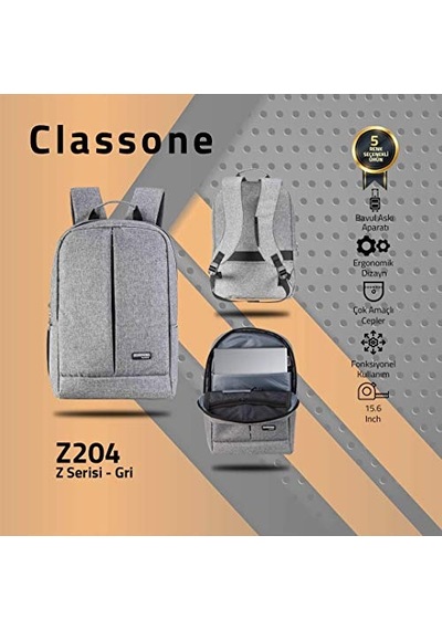 Z Serisi 15.6 Uyumlu Notebook Çantası-gri Genel