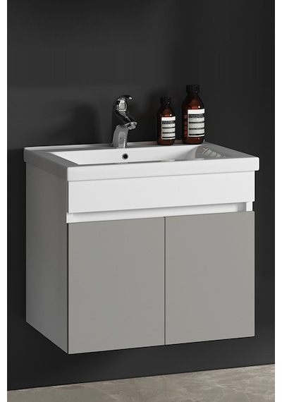 Çiğdem 80 Cm Beyaz-inox Balon Mdf Seramik Lavabolu Asma Banyo Alt Dolabı Beyaz - Inox Çiğdem 80 Cm Beyaz-inox Balon Mdf Seramik Lavabolu Asma Banyo Alt Dolabı Beyaz - Inox
