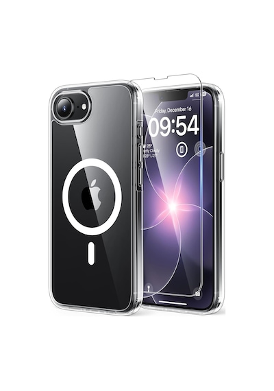 Teleplus Apple Uyumlu iPhone 17e Kılıf Embos Manyetik Şarj Kapak + Ekran Koruyucu