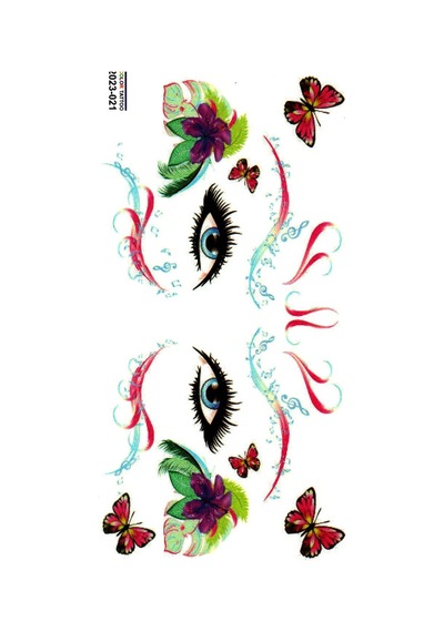 Limmy 021 Renkli Gözler Tattoo Geçici Vücut Dövmesi 9 x 19 CM