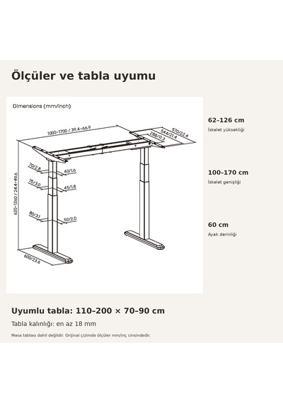 Npo Stdm1723 180kg Çifit Motor 4cm/s 3 Hafızalı 62-126cm Yükseklik Elektrikli Ayarlı Masa İskeleti Diğer Npo Stdm1723 180kg Çifit Motor 4cm/s 3 Hafızalı 62-126cm Yükseklik Elektrikli Ayarlı Masa İskeleti Diğer