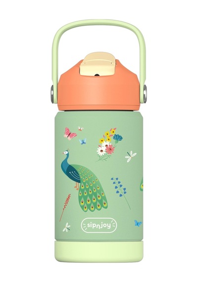 Sipnjoy - Flipsip Çocuk Su Termosu 360 Ml - Peacock Queen