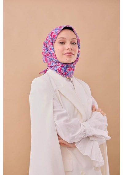 Silk Home Soft Eşarp 73091-06 Ekru, Çelik Mavi, Pembe, Mor