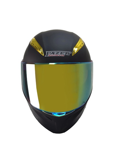 Fazer 965 Çene Açılır Kask Mat Siyah-gold Gold Camlı+güneş Vizörlü