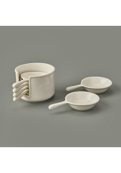 Paçii Ella 6'lı Yuvarlak Porselen Sosluk - Beyaz - 8 Cm Renkli