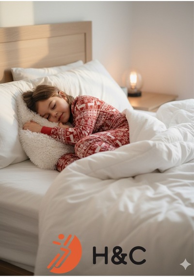 Hvç Hvc Çocuk Noel Yılbaşı Pijama Takımı Unisex Kırmızı / Yılbaşı Desenli