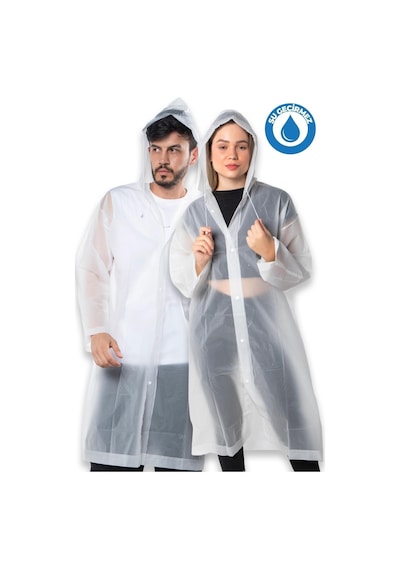 Kadın Erkek Yağmurluk Kapüşonlu Çıtçıtlı Eva Beyaz Yağmurluk Bymmrc881r02 Beyaz