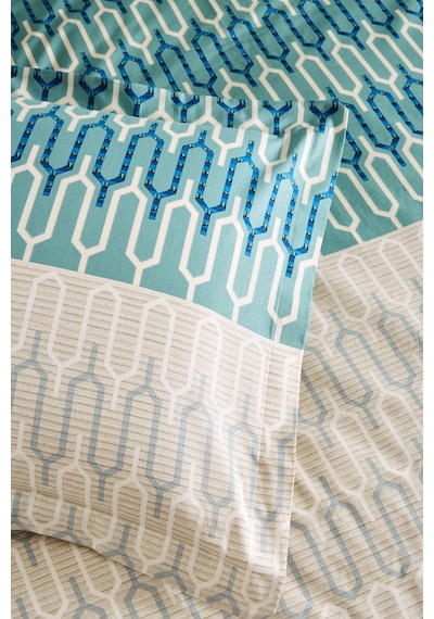 Özdilek Flame Stitch Çift Kişilik Nevresim Takımı MAVI