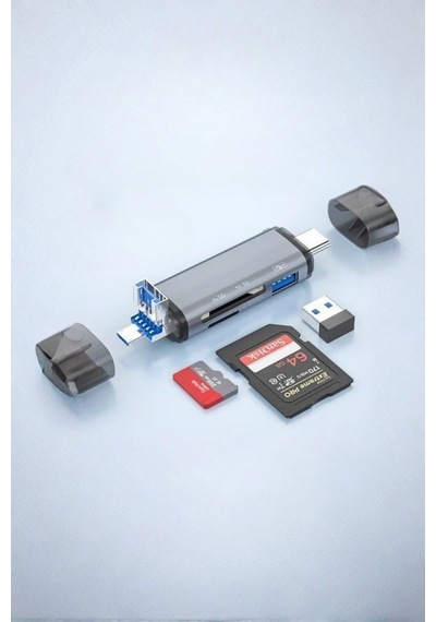 Büro Ev Ofis Cihazları İçin 3hub Usbc-usb Card Reader