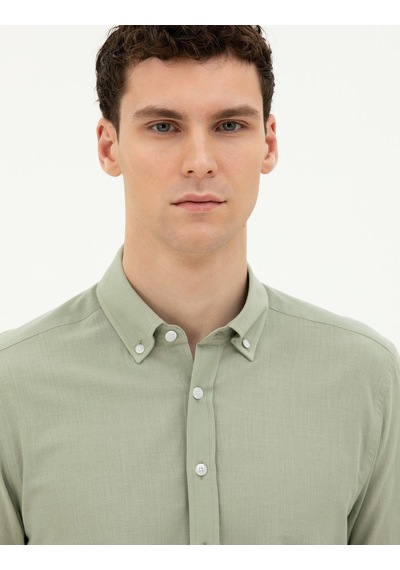 Pierre Cardin Erkek Çağla Gömlek Desenli 50283343-vr016 Çağla