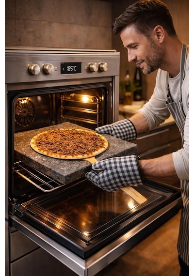 %100 Doğal Bazalt Pizza Taşı I Mangal Taşı I 30x40x2 Cm