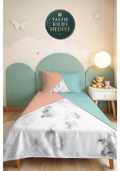 Pastel Geometrik Genç Kız Odası Tek Kişilik Pike Takımı - Mermer Pudra Mint 160x220 Cm Yatak Örtüsü Kabuğu Bahçe Işıltısı Pastel Geometrik Genç Kız Odası Tek Kişilik Pike Takımı - Mermer Pudra Mint 160x220 Cm Yatak Örtüsü Kabuğu Bahçe Işıltısı