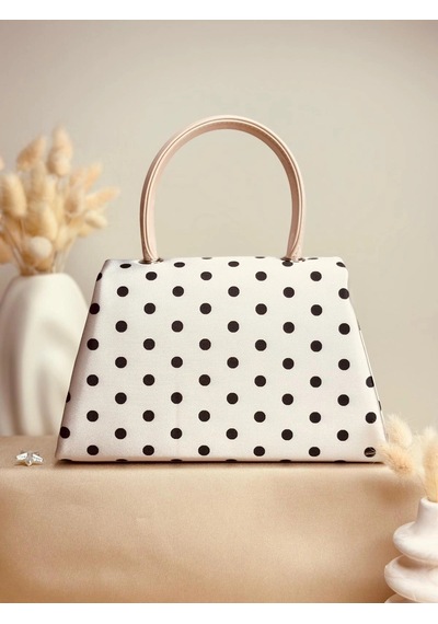 Elora Atelier Elora Puantiye Desen Beyaz Çanta Çok Renkli