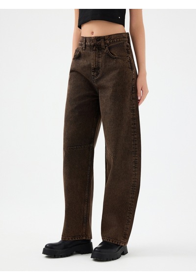 Baggy Regular Fit Kadın Pantolon Denim