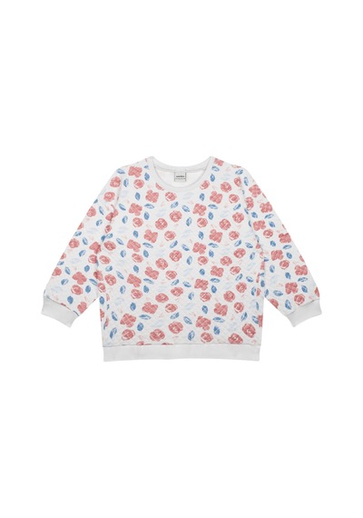 Antebies Suluboya Çiçek Sweatshirt Tayt Set Pembe