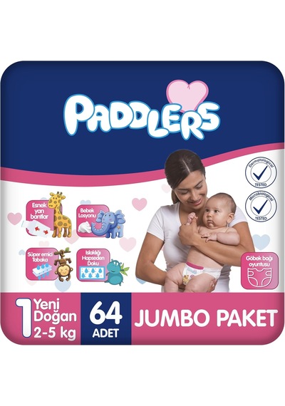 Yenidoğan Bebek Bezi 1 Numara 2-5 Kg 64 Adet Jumbo Paket