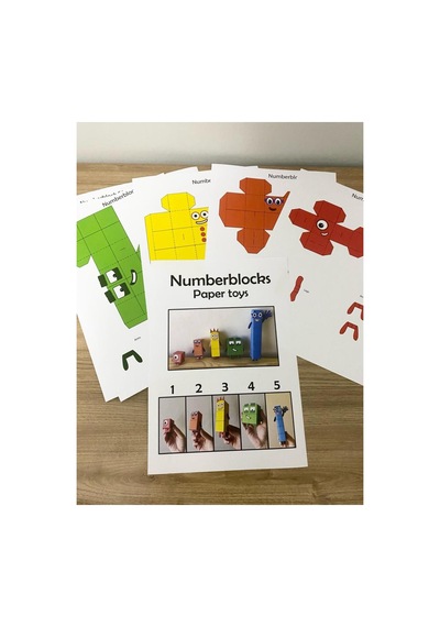 Kes Yapıştır Oyna / 1-10'a Kadar 3 Boyutlu Numberblocks Maskotları / Kalın Karton Kağıt Kendin Yap