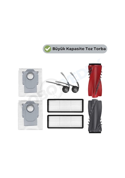Roborock Qrevo C Pro Ana Fırça, Hepa Filtre, Yan Fırça, Toz Torbası 7 Parça