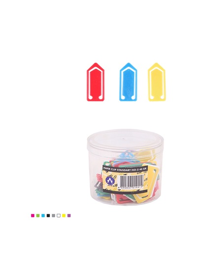 Ark Plastik Renkli Ataş 40 Gram Şeffaf Kutulu 1 Adet