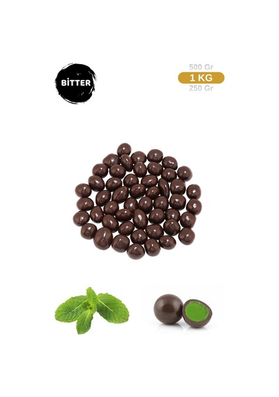 Bitter Çikolata Kaplı Nane Aromalı Lokum Draje 1kg
