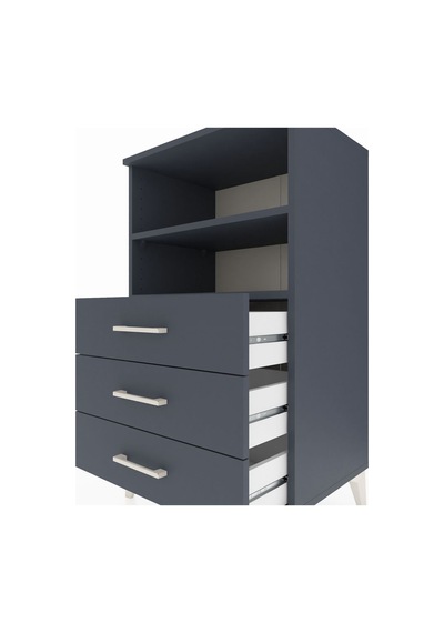 Hyperion Komodin 2 Raflı 3 Çekmeceli 60x44x106 Antrasit-antrasit Antrasit