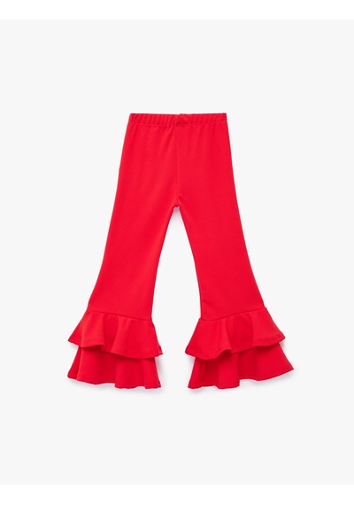 Koton Beli Lastikli Fırfır Detaylı İspanyol Paça Pantolon Kırmızı 6skg40008ak Kırmızı Koton Beli Lastikli Fırfır Detaylı İspanyol Paça Pantolon Kırmızı 6skg40008ak Kırmızı