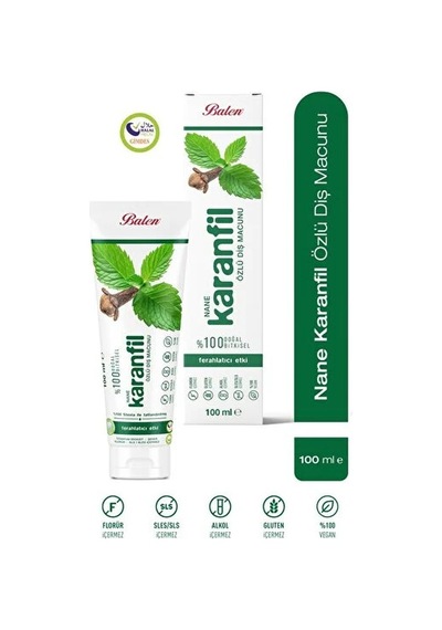 Balen Doğal Nane Ve Karanfil Özlü Diş Macunu 100 Ml