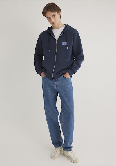 Mavi - Mavi Logo Baskılı Fermuarlı Lacivert Sweatshirt 0611715-70490 Lacivert