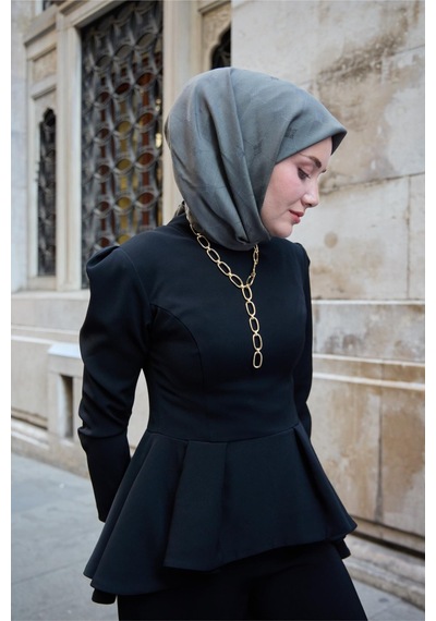 Silk Home Monogram Pamuk İpek Eşarp 130001-07 Yeşil Gri