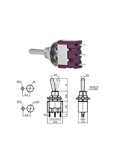 Ic-142 Toggle Switch Yaylı On-off-mom Kaliteli Ø6mm Mts-113