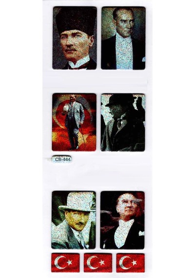 Sticker Kabartmalı Sticker Defter Planlayıcı Etiket Cb444 16x7 Cm- Atatürk Çok Renkli