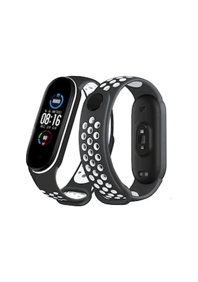 Newface Xiaomi Mi Band 4 Spor Delikli Kordon Semeglbl - 79 - Siyah-beyaz