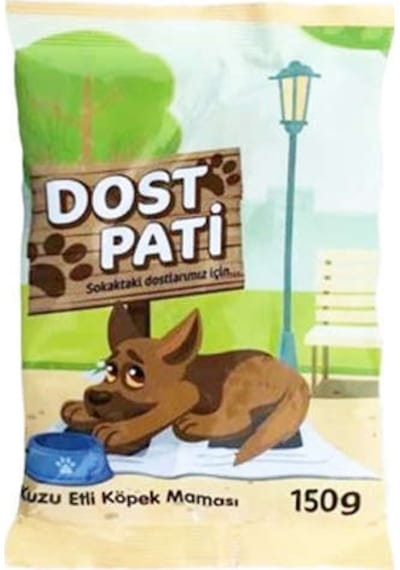 Dost Pati Sokak Köpekleri için Kuzu Etli Köpek Maması 10 x 150 G