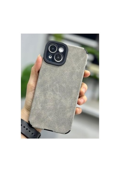 Apple Uyumlu iPhone 14 İle Uyumlu Alcantara Tasarımlı Esnek Silikon Kılıf Diğer