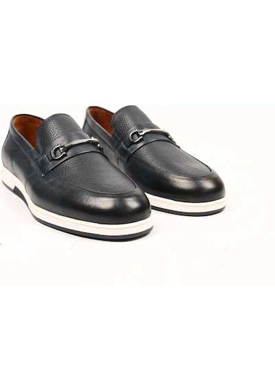 Bestello Bağcıksız Tokalı Loafer Termo Taban Hakiki Deri 333-5582 Erkek Ayakkabı Lacivert