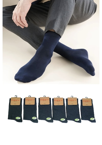 Ozzy Socks 6 Çift Yumuşak Dokulu Erkek Lacivet Bambu Dikişsiz Soket Çorap Seti Lacivert