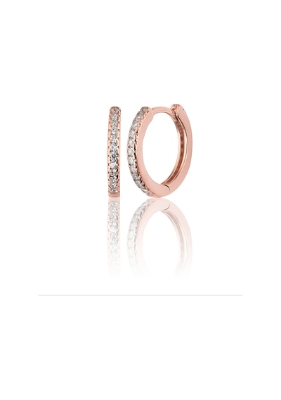Zanaatsilver 925 Ayar Gümüş Rose Kaplama Halka Küpe 14  MM
