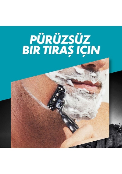 Gillette Mach3 Charcoal Avantajlı Yedek Tıraş Bıçağı 8'li