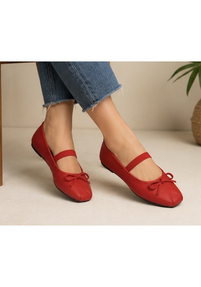 N Napa Shoe Np.19210.kırmızı Deri Babet