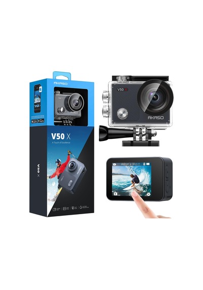 V50x 4k 30fps Aksiyon Kamera Ve Aksesuar Seti 20mp Wifi Aksiyon Kamerası Ipx7 Su Geçirmez Eıs 2.0 Çift Ekran, Dokunmatik Ekranlı, 2x 1350mah Pil Ve Aksesuar Kiti Diğer
