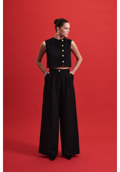 Sateen Lucy Pantolon - Siyah-136953 siyah